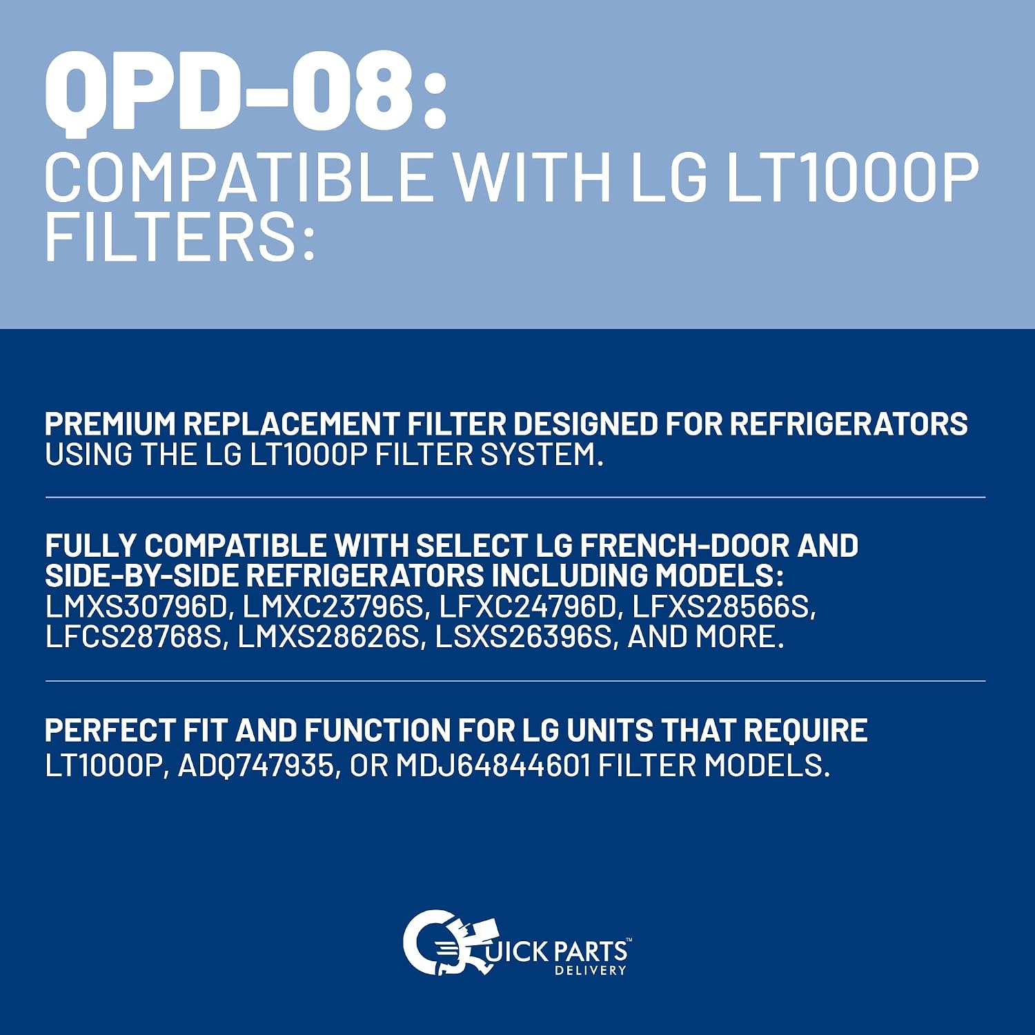 Refrigerator Water Filter Replacement for LG LT1000P, ADQ747935, MDJ64844601, ADQ74793501, ADQ74793502, Fridge Filter for LMXS30796D, LFXC24796D, LMXS28626S, 3-Pack