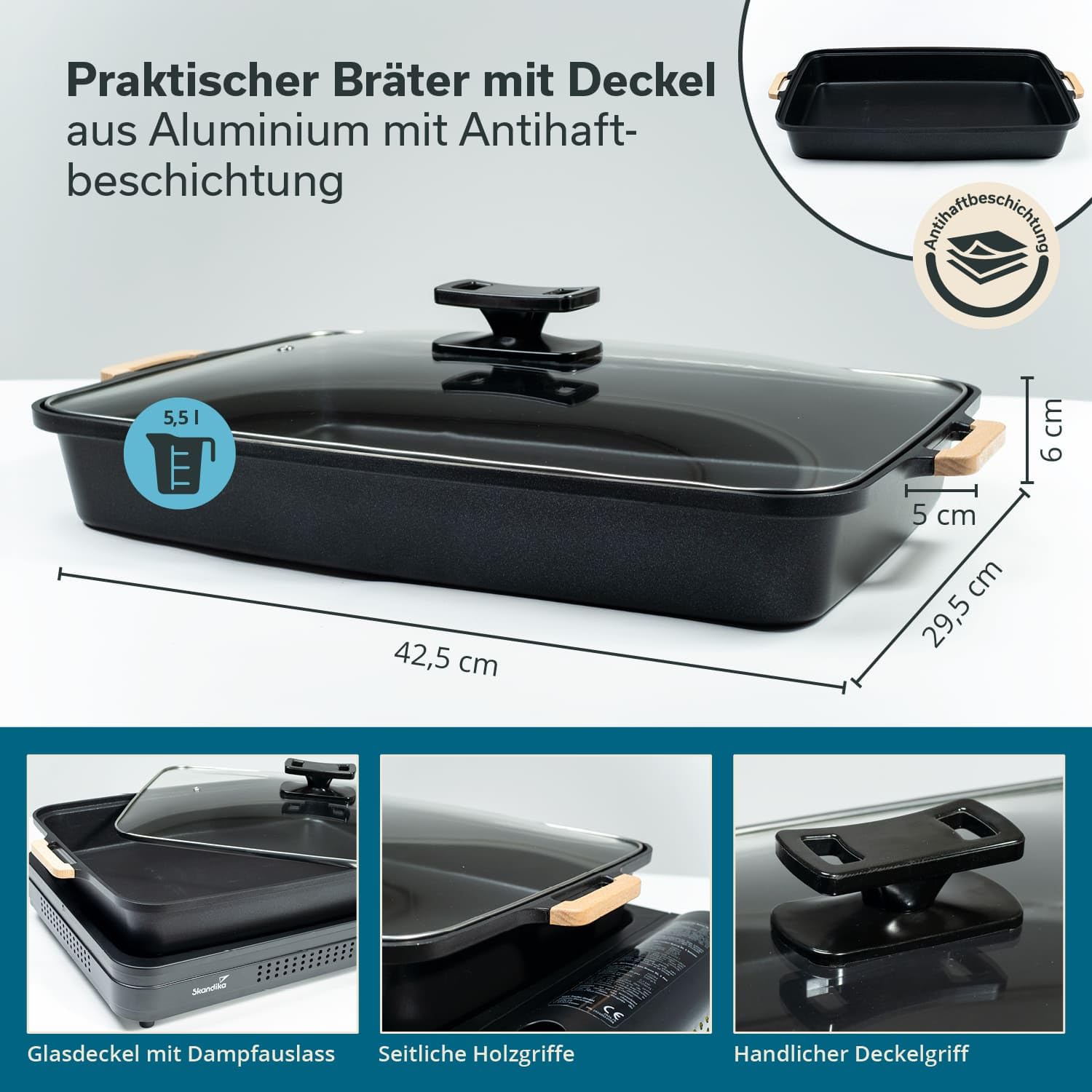 Skandika Gaskocher Brann | 1-flammig / 2-flammig | robuster Campingkocher für Gaskartuschen MSF-1A 227 g, Edelstahl, stufenlos regulierbar, Piezo-Anzünder, Kunststoff-Koffer
