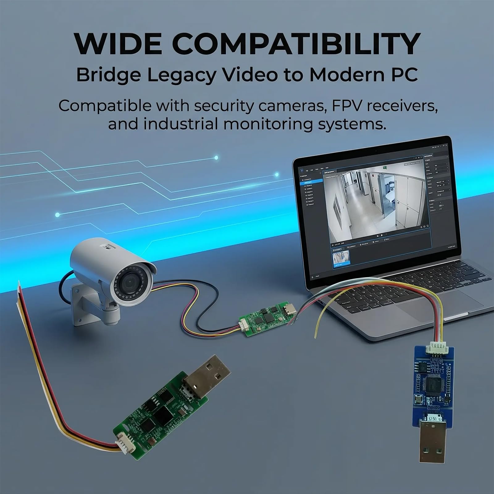Carte de transfert vidéo compacte avec câble à quatre fils, USB C AHD