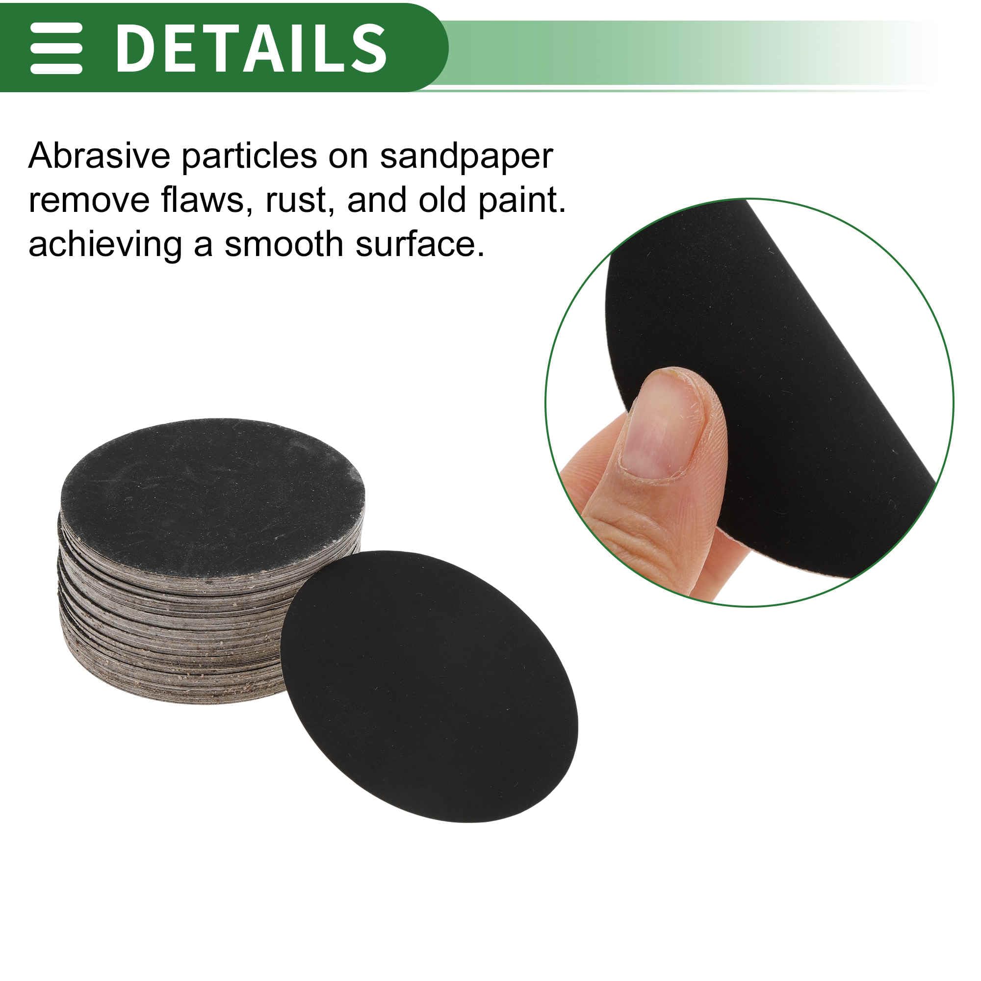 A ABSOPRO Sandpaper Hook & Loop Sanding Sheets 75x75mm Black 1500 Grit Efficient Grinding and Polishing Automobile Manufacturing and Repair Metal Processing - Image 4
