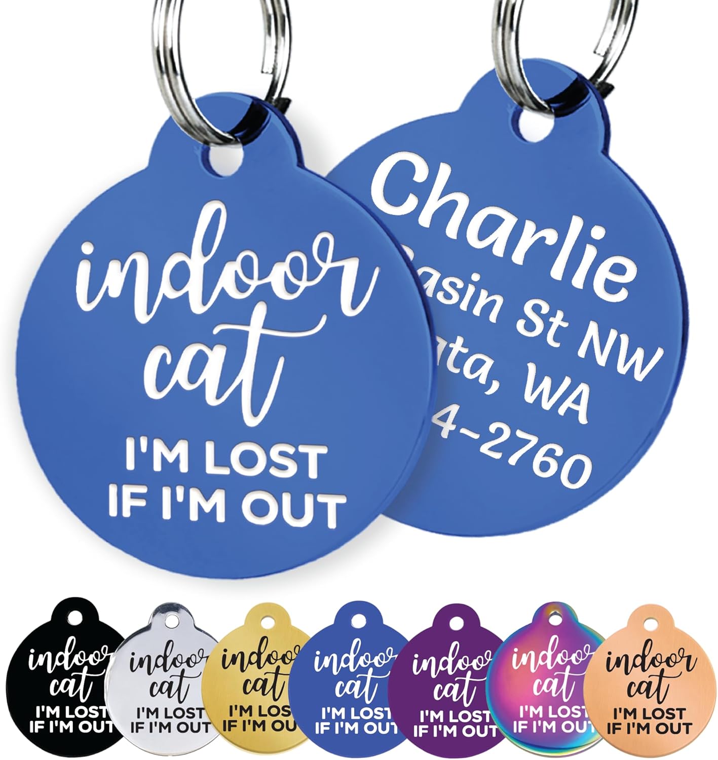 Pet Supplies GoTags Cat Tags Personalized Small, Indoor Cat Tag