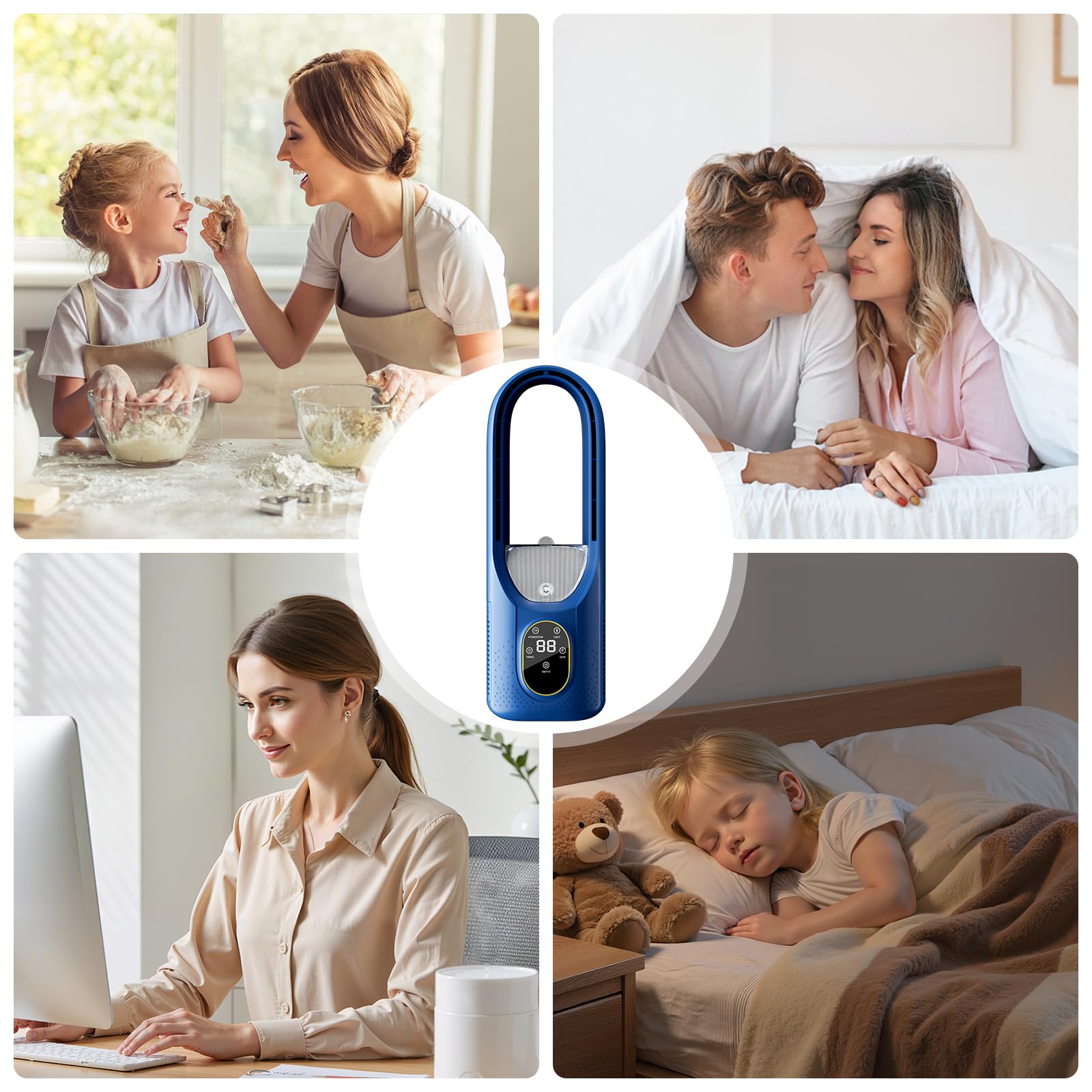 2026 New Mini Air Conditioner,6 Speed portable air conditioner Fan& 1-6H Timer&7 LED&Spray,Water & Ice Tank,Rechargeable Silent evaporative air cooler,For Home,Office,and Travel evaporative air cooler - Image 8