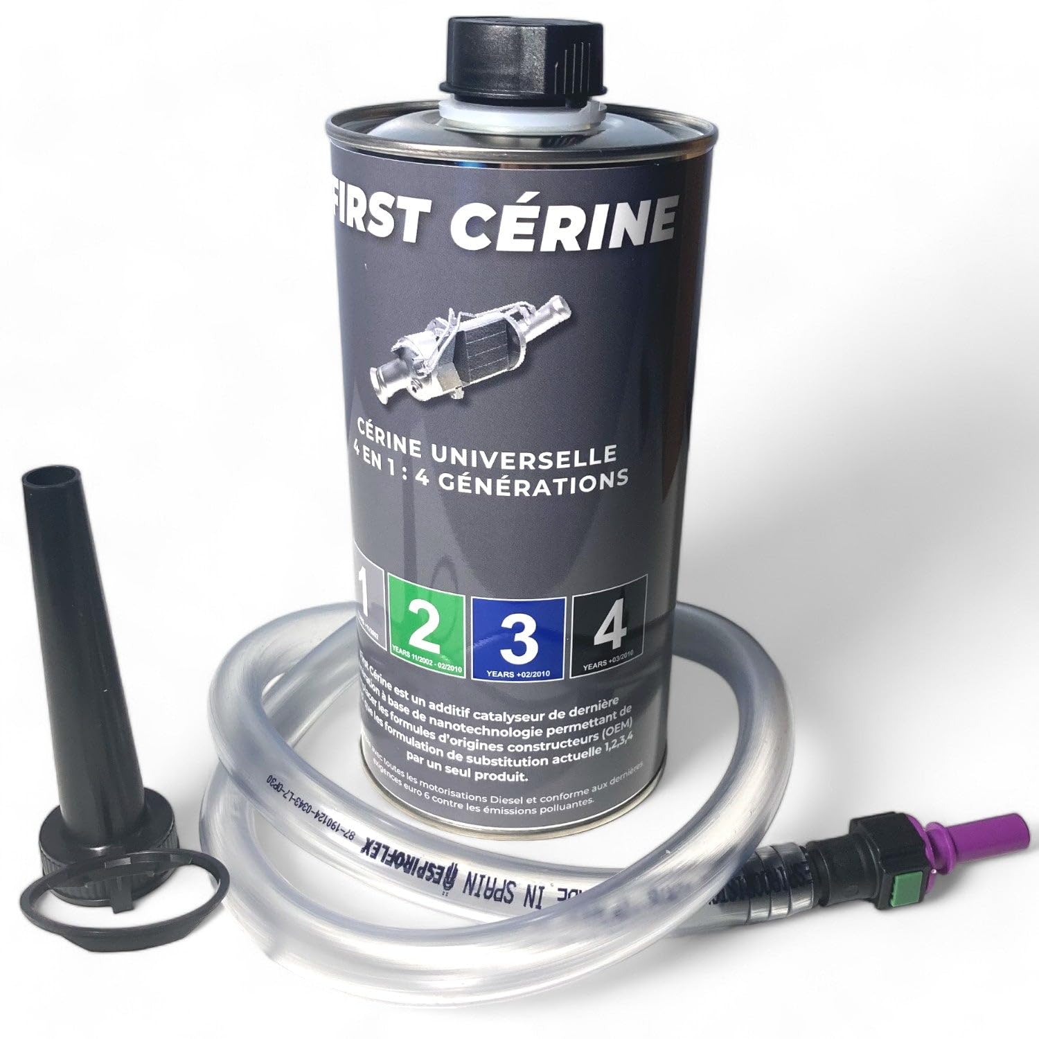 1L Bidon Additif FAP Cérine Eolys UNIVERSEL avec Tuyau Remplissage compatible pour Berlingo III C3 II C4 Cactus C4 Grand Picasso C4 Picasso C-Elysse DS5 2008 208 301 5008 Partner III