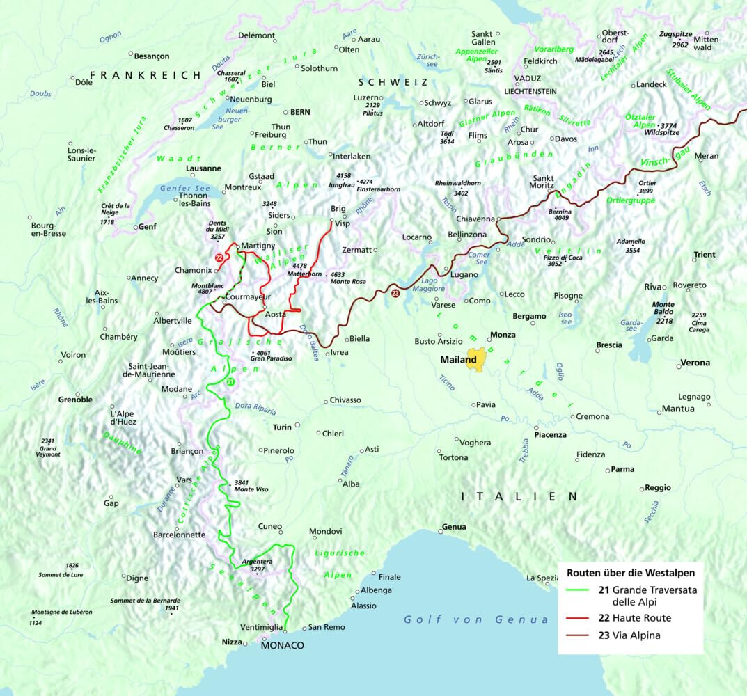 Bruckmann Mountainbikeführer: Alpencross mit dem Mountainbike. 23 Touren in den Ost- und Westalpen. Mit dem Touren-Baukastensystem, Detailkarten und GPS-Tracks zum Download