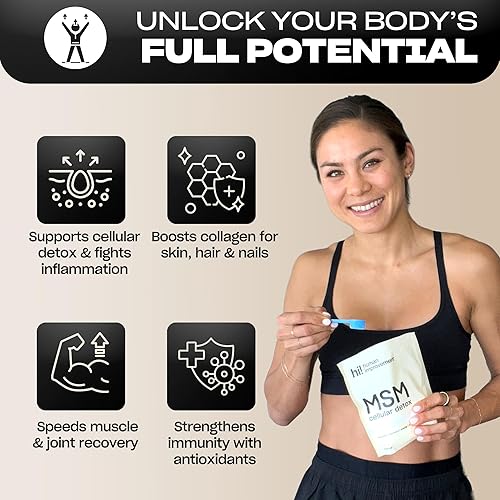 Miniatura 2 de Pure MSM Powder  Polvo de azufre para piel, cabello y uñas  Desintoxicación celular, salud de las articulaciones, refuerzo inmunológico y aumento de