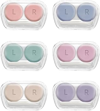 Vastsoon Contact Lens Case, Pack of 6 Portable Contact Solution Soaking Case with Contact Lens Applicator Tool for Daily Use, Travel Size