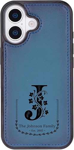 Miniatura 9 de Funda tipo cartera de piel prémium para iPhone 17, bloqueo RFID, diseño desmontable 2 en 1 con ranuras para tarjetas, funda de piel de vaca azul con