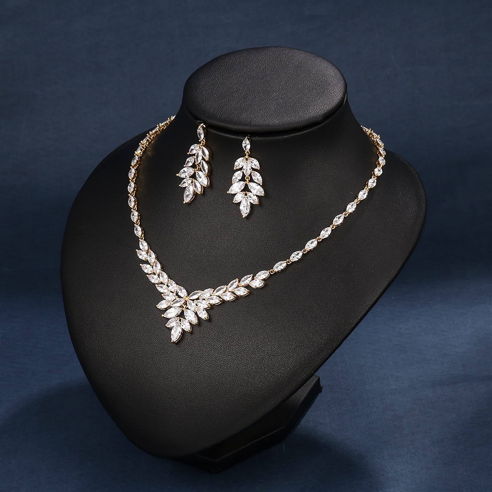 Set di Gioielli da Sposa con Collana e Orecchini con zirconi cubici