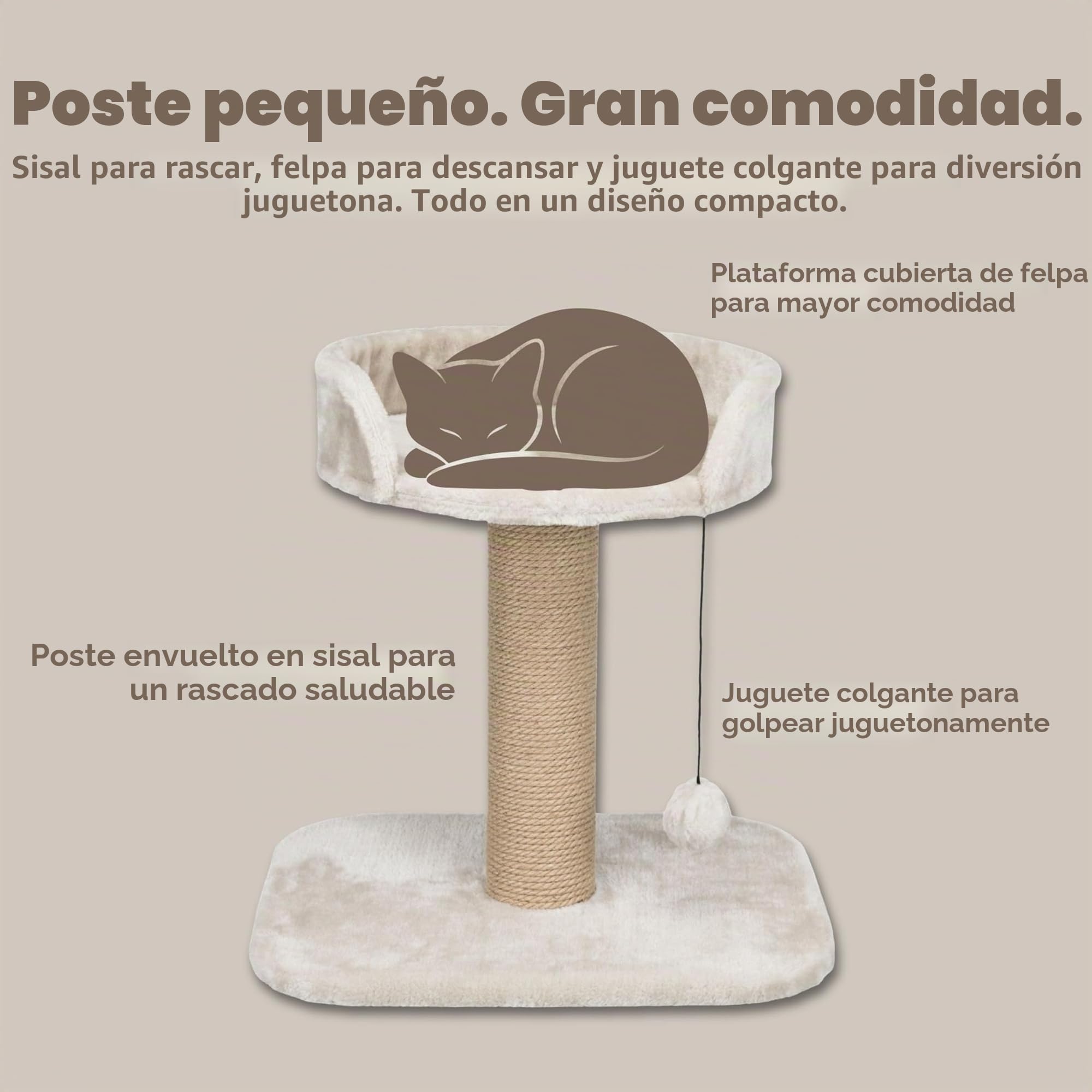 Trixie Poste Rascador de Gatos - Rascador Arbol para Gatos Rascador Mica 46 cm Gris Claro