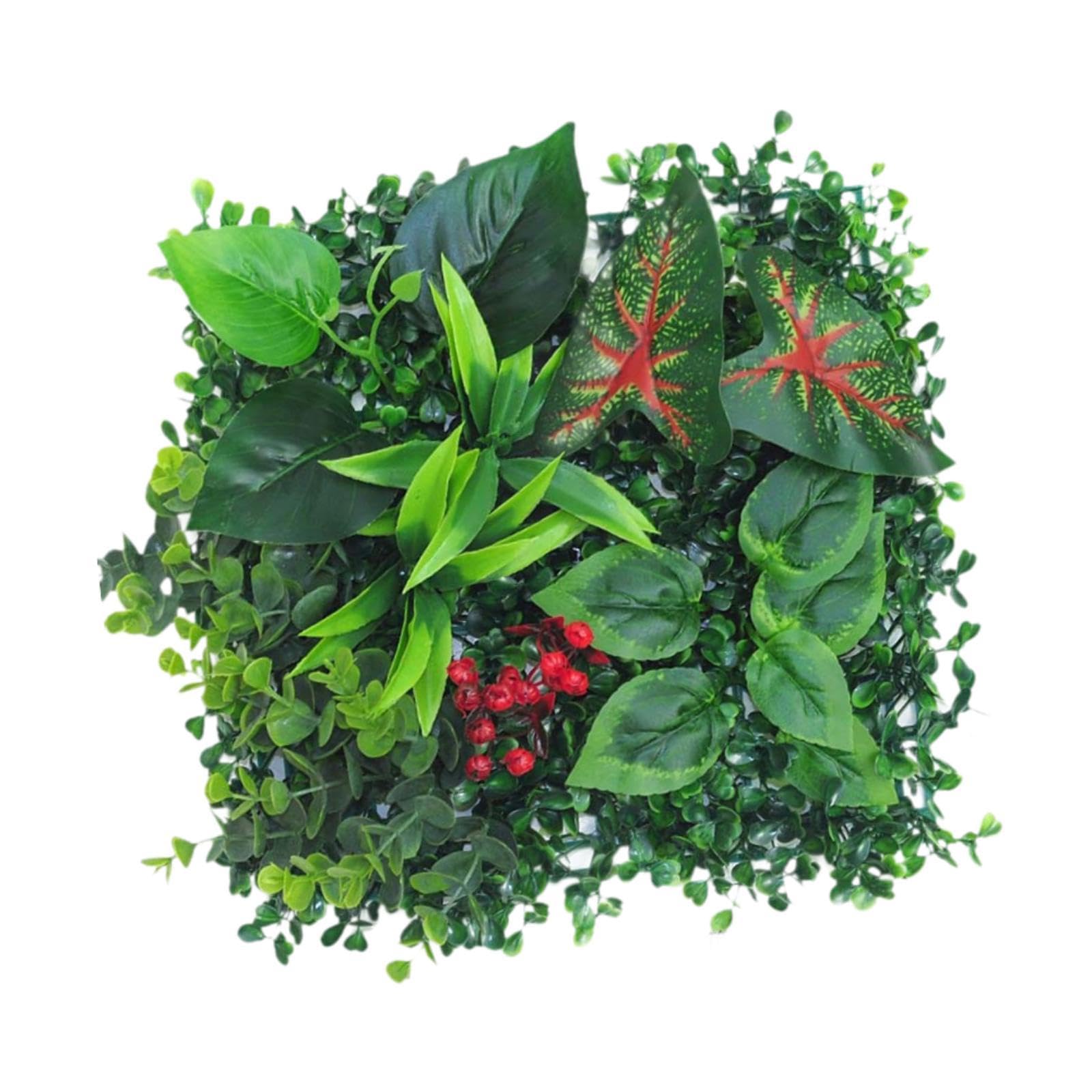 HEAVENGLOW 9.8x9.8inch Simulation Grass Greenery Wall Panel Decor for Terrace, Bathroom Style C-image-41