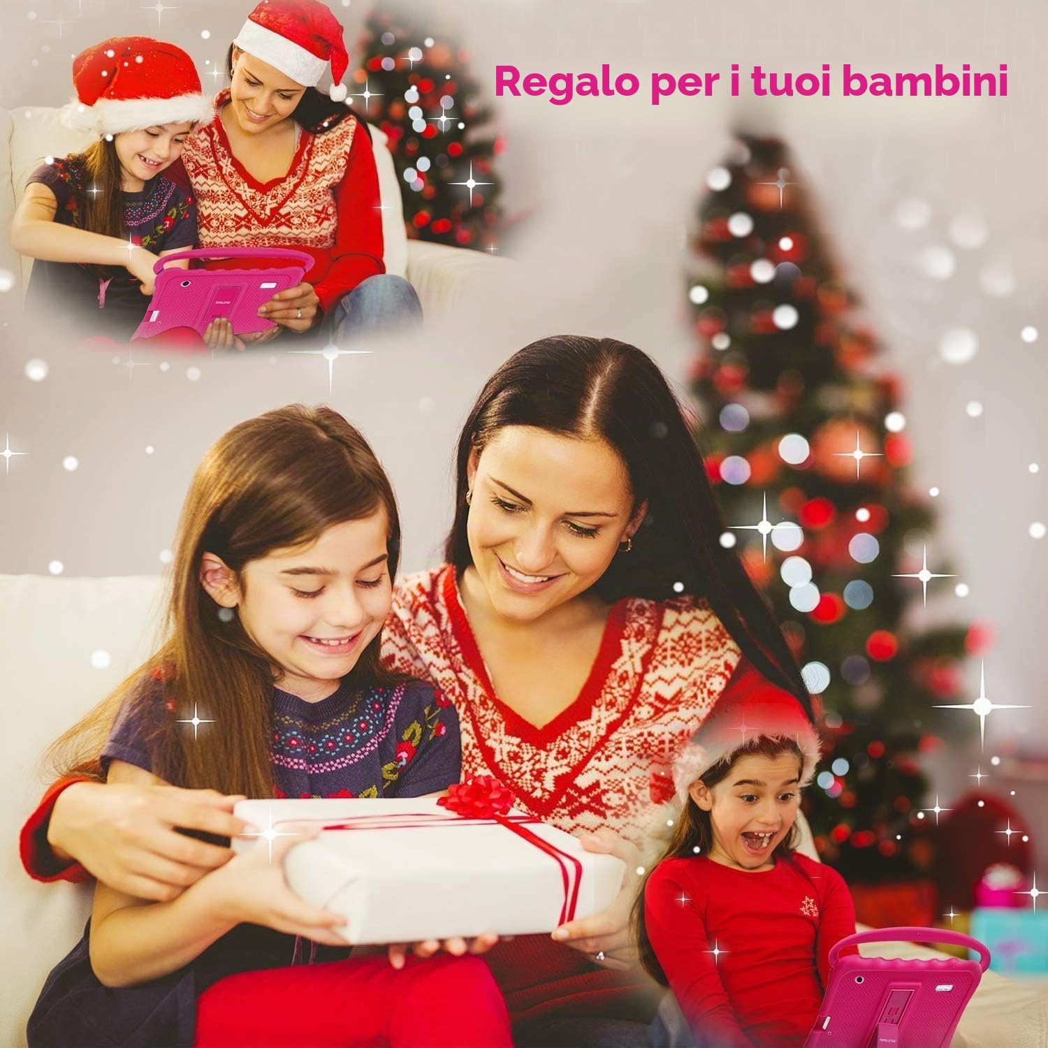 zcobro Tablet per bambini da 7 pollici, tablet per bambini con custodia protettiva 2 GB+32 GB, tablet per bambini con WiFi per ragazzi, quad-core IPS doppia fotocamera Bluetooth di sicurezza bambini