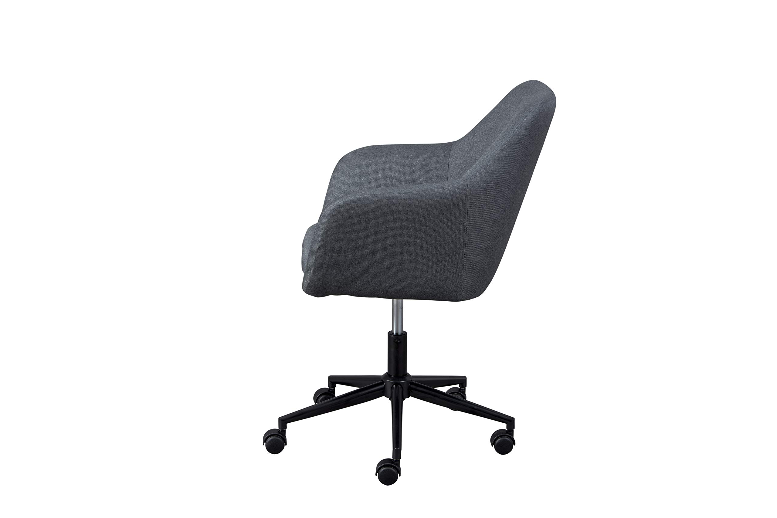 Inter Link - Sedia girevole - Sedia da ufficio - Home Office - Sedile a secchiello - Altezza regolabile - Ruote di sicurezza - Workrelaxed - Fino a circa 100 Kg - Grigio