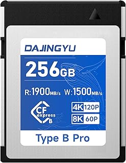256GB CFexpress Type B Memory Card Up to 1900/1500 MB/s Read/Write- Shooting Video and Photo 4K/120P RAW Compatible with Nikon Canon panasonic Fujifilm Camera