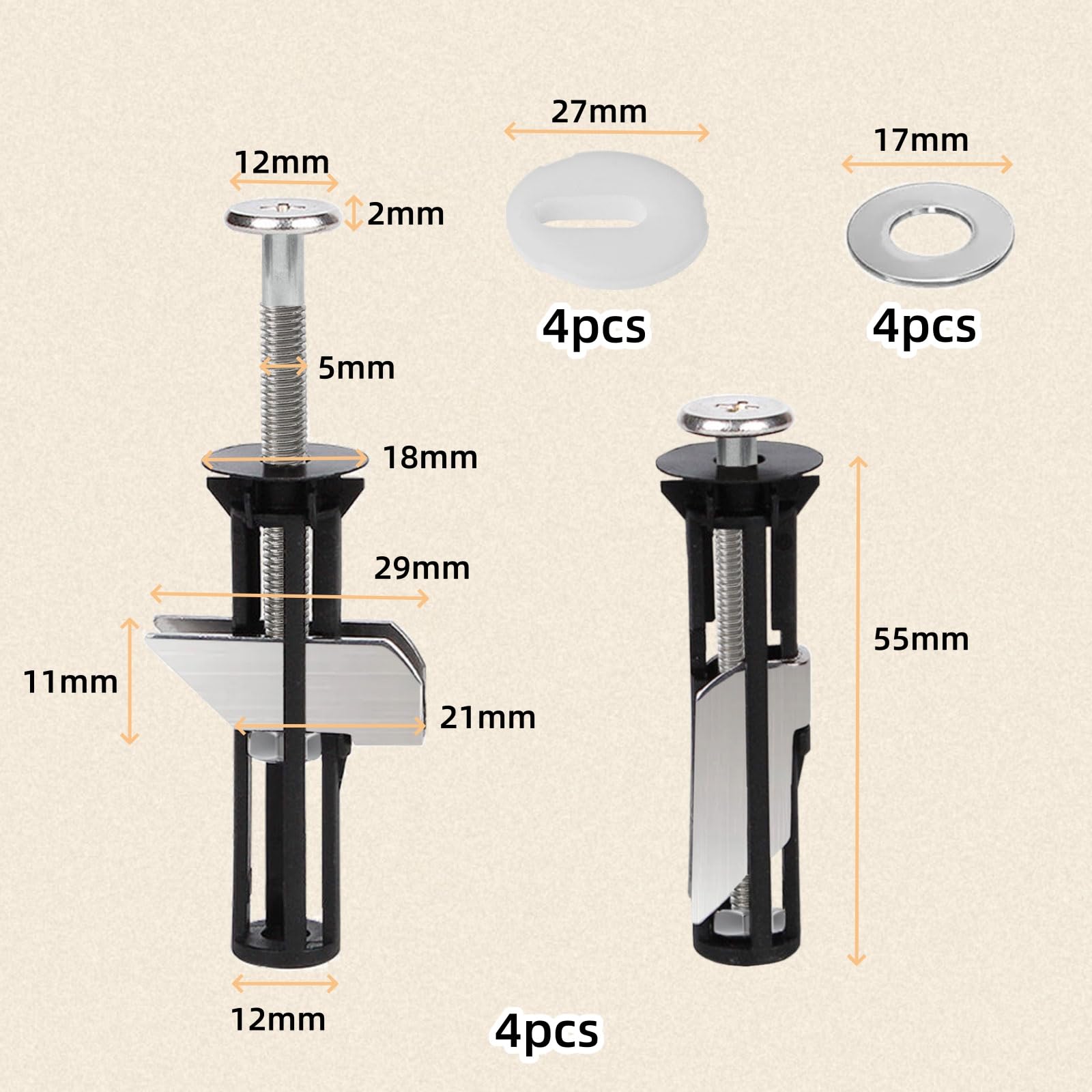 Heavy Duty Toilet Seat Fastener Bolt Kit - Image 2