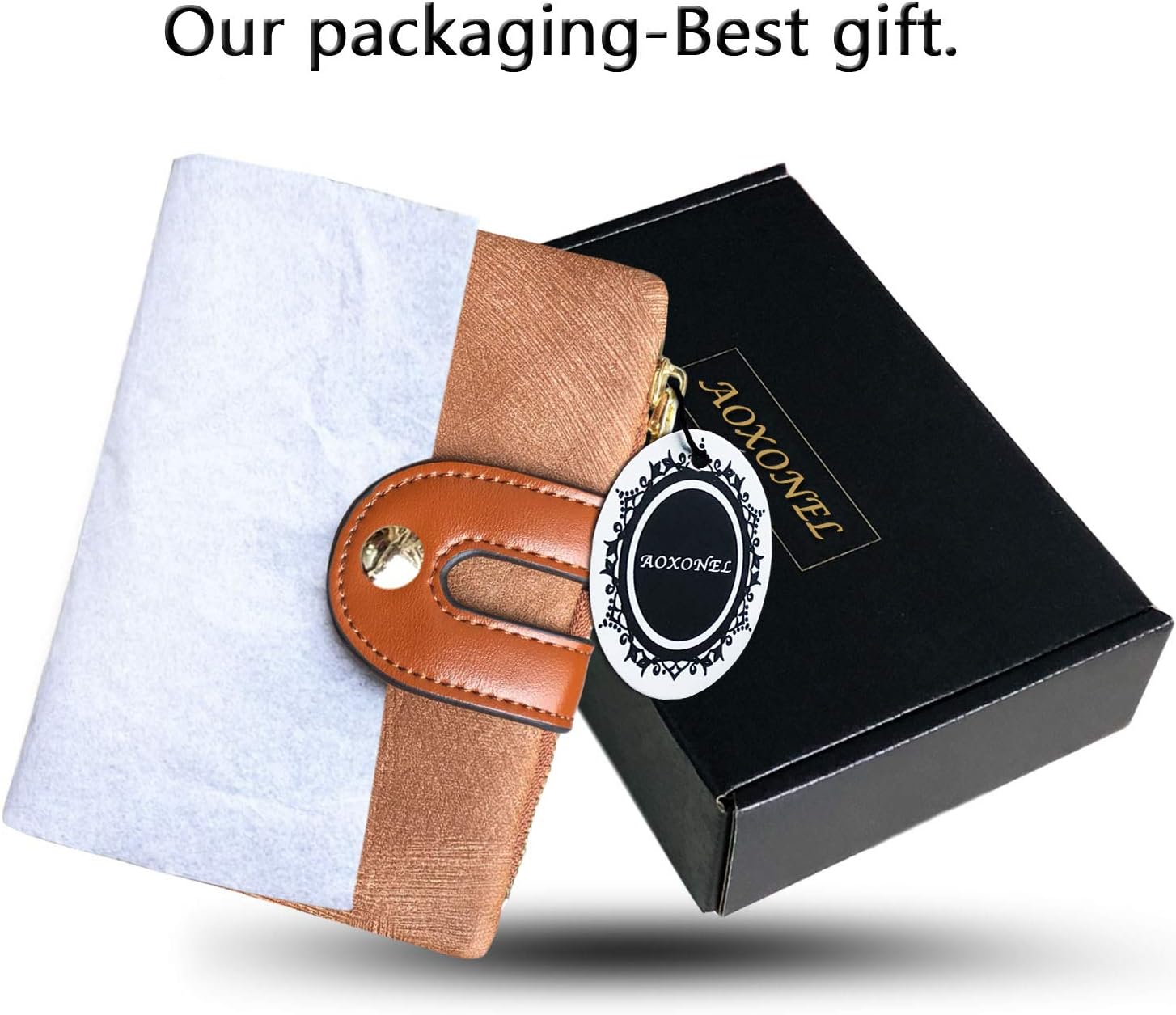 AOXONEL Women's Rfid Small Bifold Leather Wallet Ladies Mini Zipper Coin Purse id card Pocket,Slim Compact Thin - Image 7