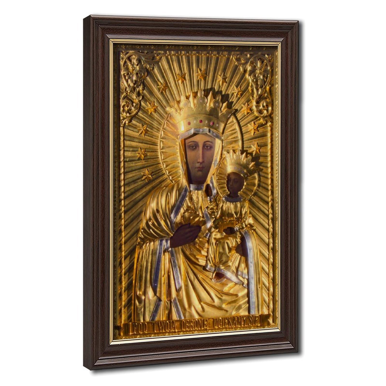 WCYB Our Lady of Czestochowa Black Madonna From Poland Catholic Posters Prints Canvas Deco Paintings Wall Art Hangable Frame 16" L X 24" W