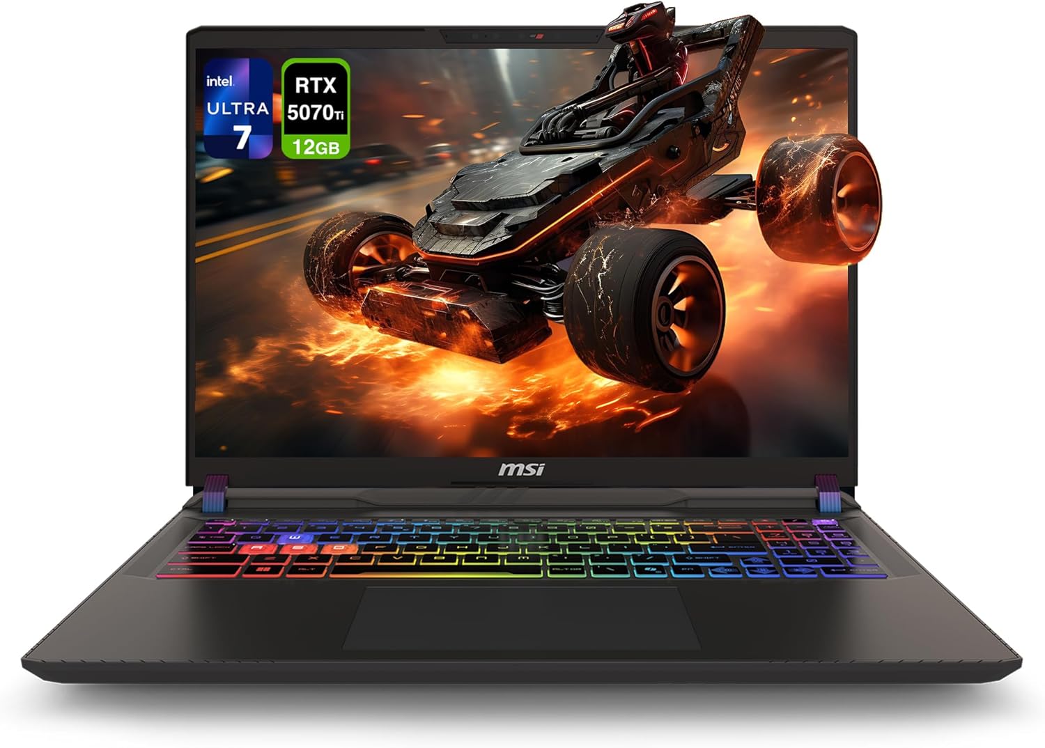MSI Vector 16 HX AI Gaming Laptop, Intel Ultra 7-255HX, 64 GB DDR5 RAM, 1 TB PCIe SSD, 16” FHD+ (1920×1200) 144Hz Display, Nvidia G-Force RTX 5070Ti, 24 Zone RGB Keyboard, W11 Home, Cosmo Gray