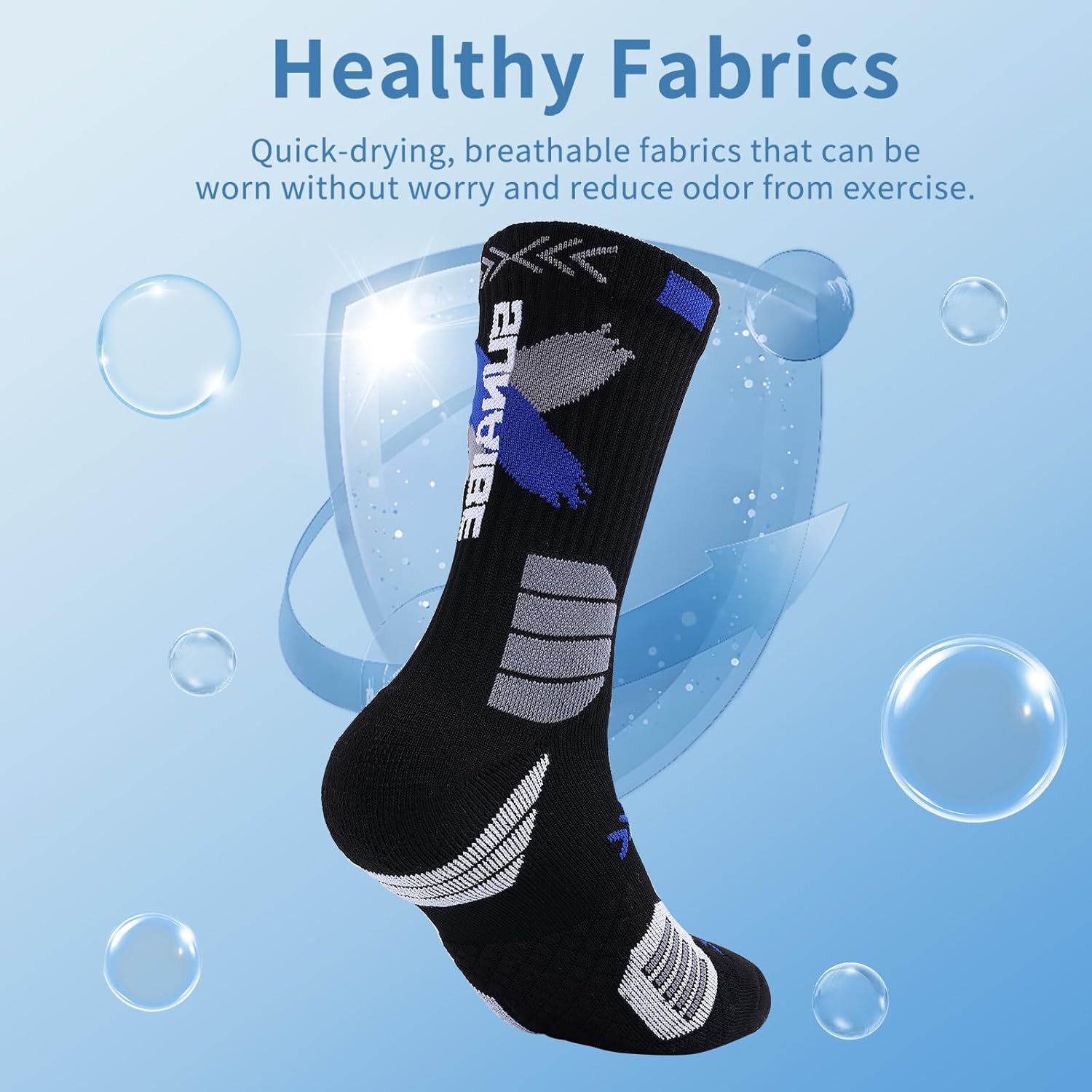 Basketball Socks for Men,Performance Cushioned Men's Athletic Crew Socks with Arch Compression for Cycling Basketball - Image 7