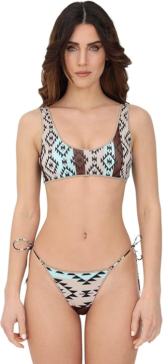 Bikini me fui stampato donna con stampa geometrica donna beachwear