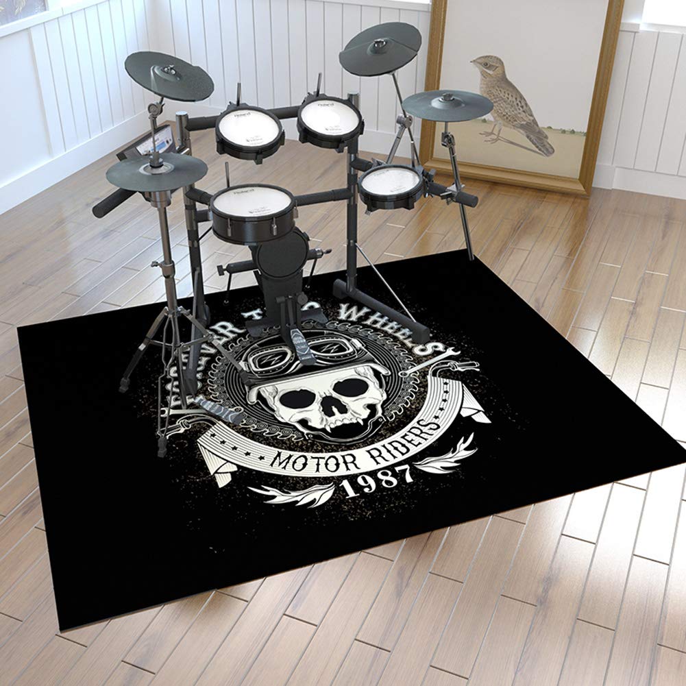 Tappeti Rettangolari Antiscivolo 100% Senza formaldeide Tappeto Batteria Tappeto Insonorizzato Drum Rugs Drum Carpet per Rullante per Grancassa E Altri Tappetini per Strumenti Musicali