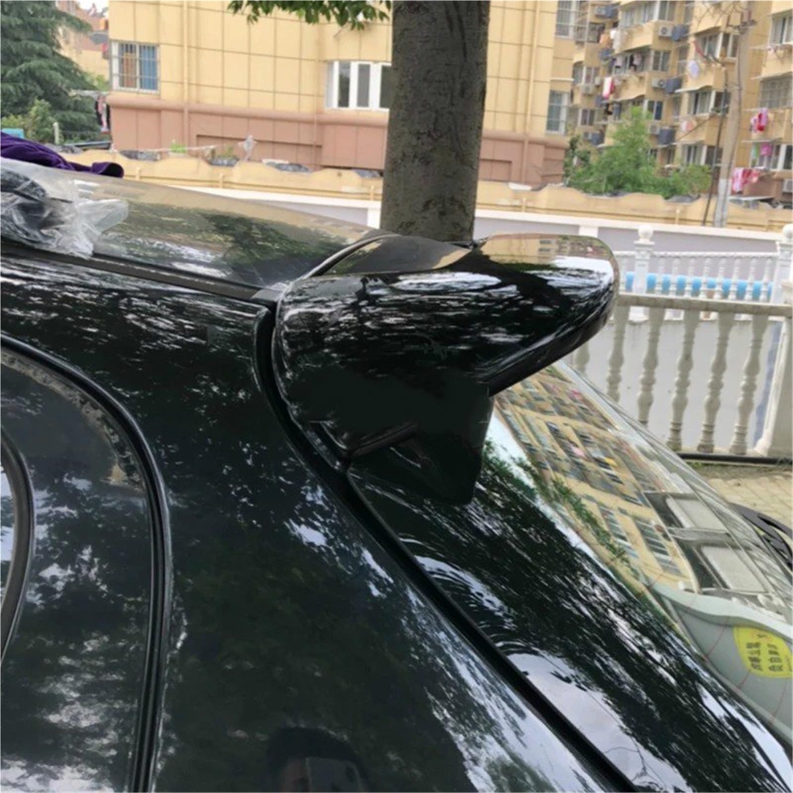 Spoiler Alettone Per Peugeot 206 2013 2014 2015 2016 2017 2018 Hatchback Posteriore Baule Cofano Tetto Spoiler Ali ABS Plastica Nero Carbonio Auto Esterno Tuning(Unpainted)