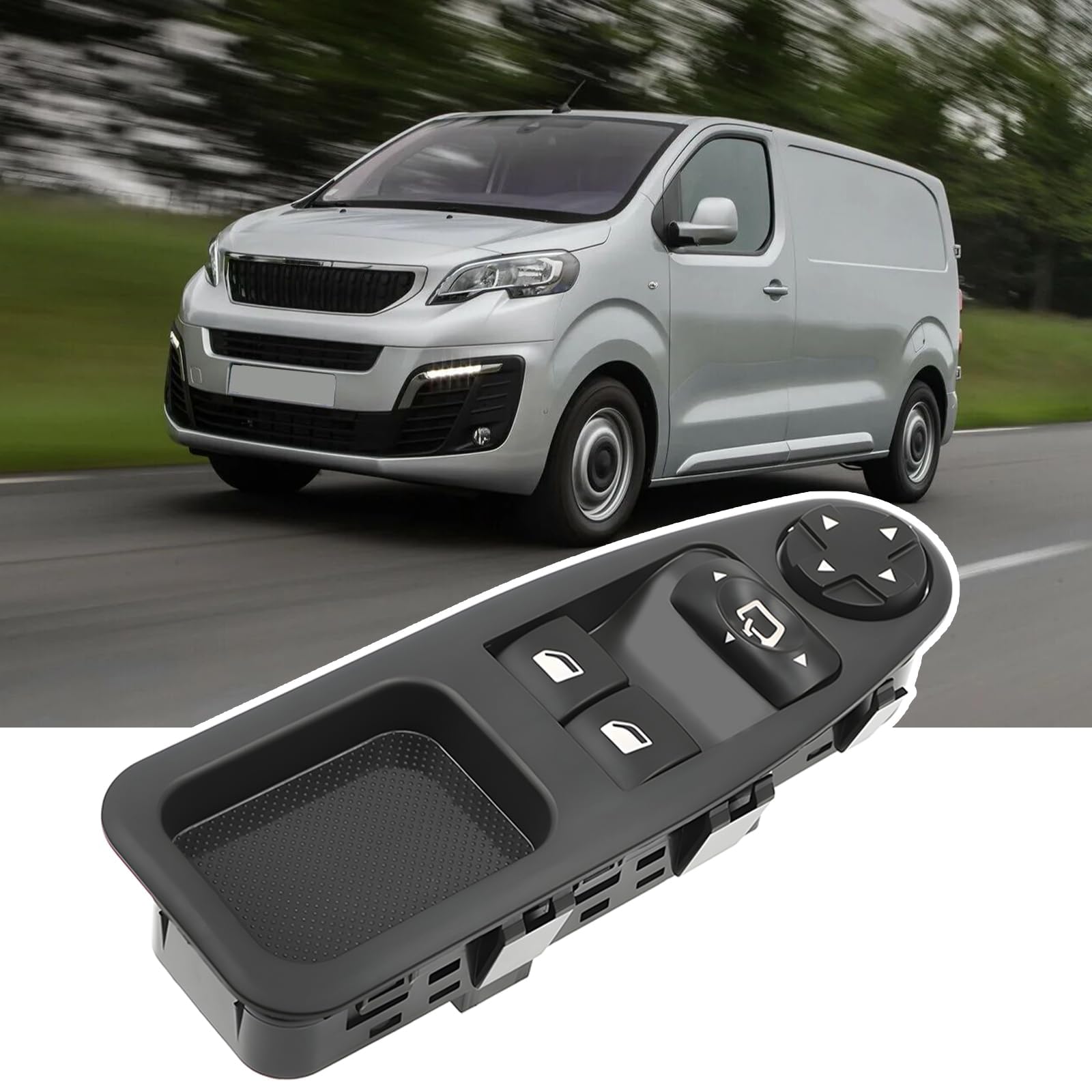 KAOLALI 6554.ZJ Pulsante Alzacristalli 13 pin compatibile con Citroen Jumpy Dispatch，compatibile con Peugeot Expert Master, compatibile con Fiat Scudo 2007-2016