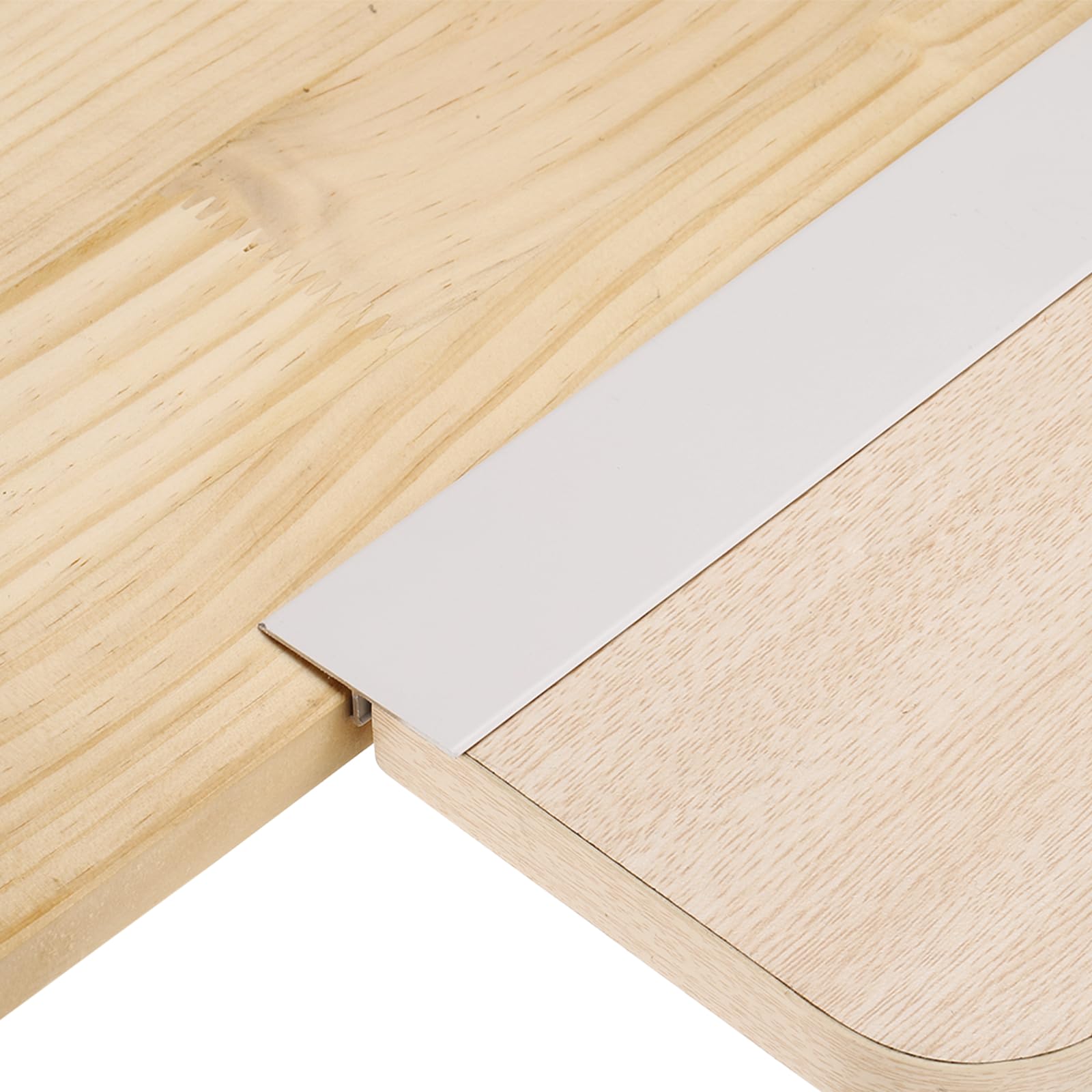 sourcing map 3Pcs 4ft x 1.57" T Molding Floor Transition Strips, Aluminium Alloy Vinyl Flooring Gap Trim for Joining Laminate Planks Tiles Floor Gaps, Matte White