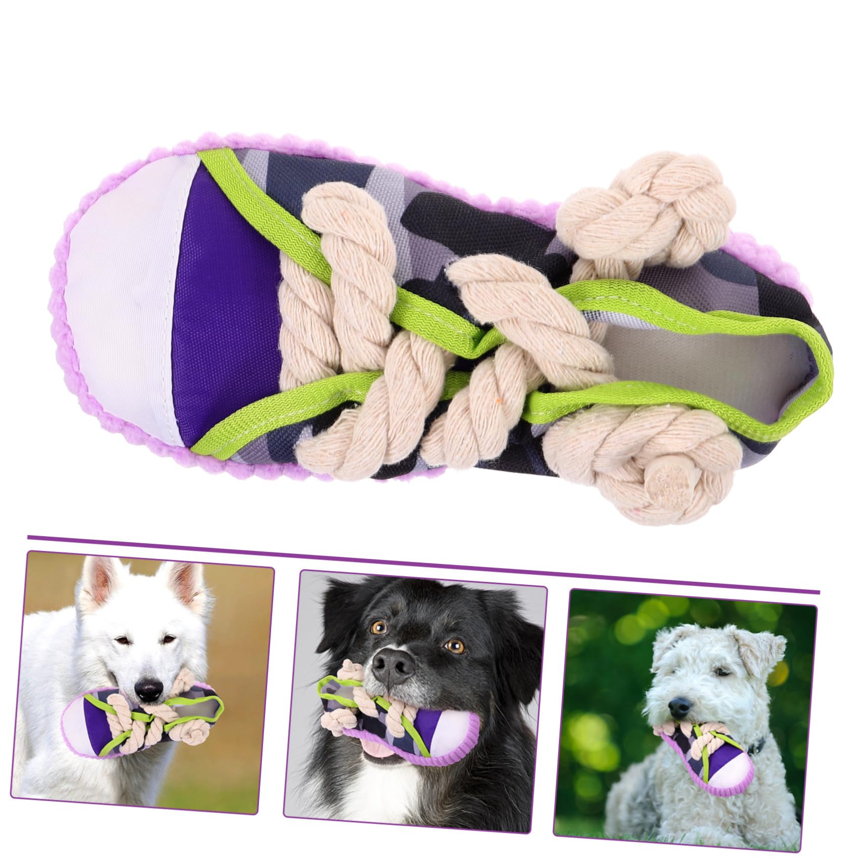 Toddmomy Jouet à Mâcher Jouet Couineur Forme Chaussure pour Chiens Facile à Nettoyer en Toile Corde en Coton Adapté aux Chiots Moyens et Grands