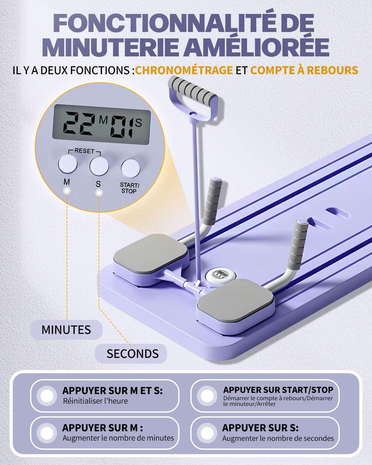 Kit Pilates Reformer 5 en 1 Pliable avec Compteur LED, Réformateur de Pilate Planche de Pilates AB Roller, Planche d'exercice Multifonction pour Renforcement du Core, Abdos, Entraînement Complet