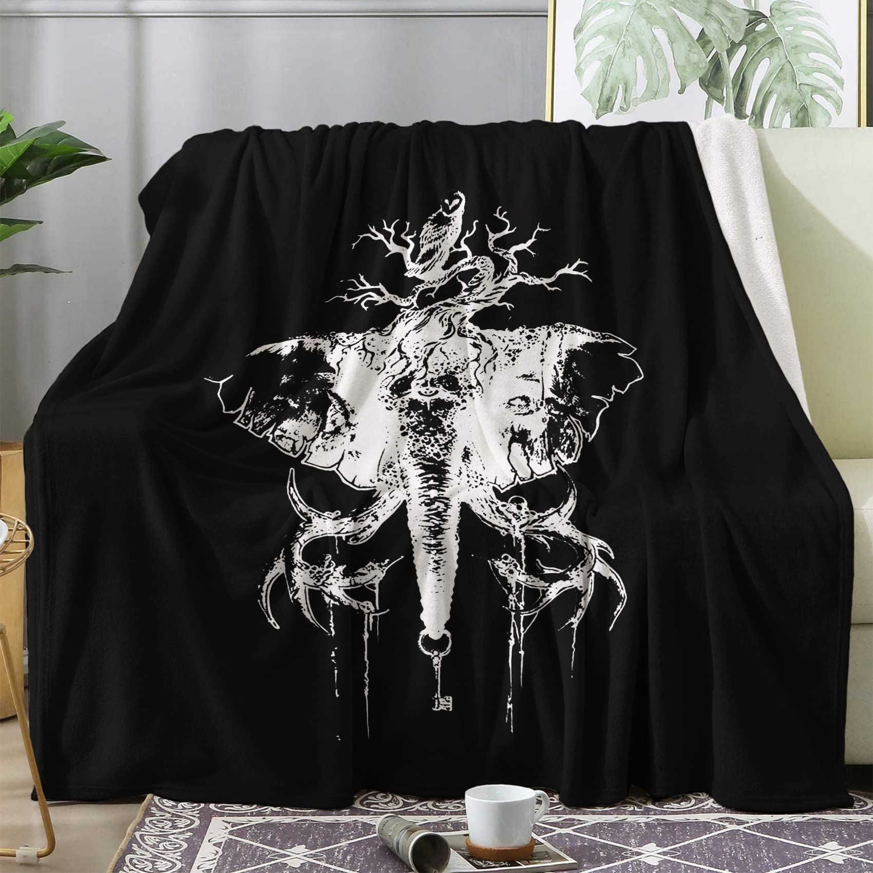 Couverture polaire éléphant 200x200 chaude et douce pour l'hiver