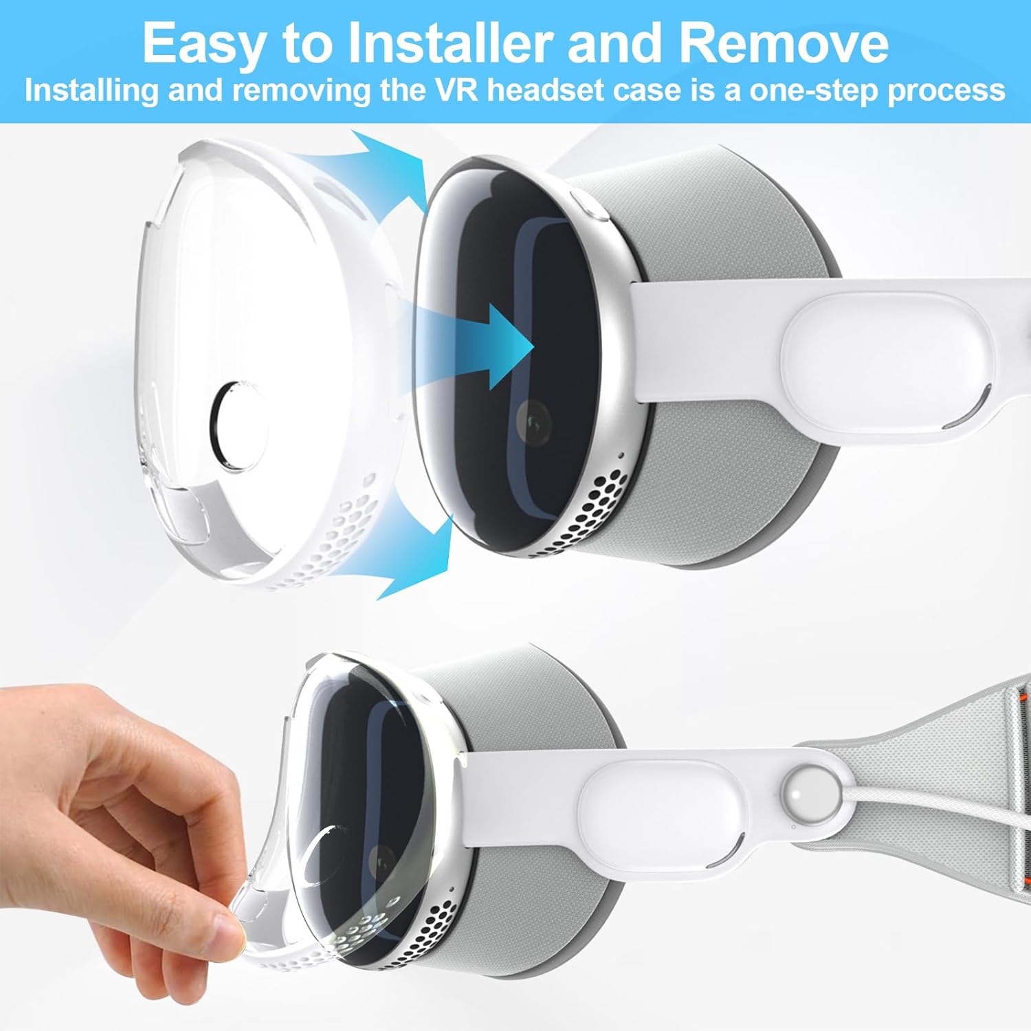 Vision Pro Cover, Clear Soft TPU Protective Case Compatible with Apple Vision Pro Accessories, [Precise Pole Position] 2024 Newest Anti-Scratch Shockproof Vision Pro VR Headset Lens Cover