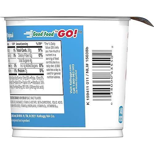 Miniatura 10 de Special K Taza de cereales para desayuno, 11 vitaminas y minerales, hecha con ácido fólico, vitaminas B y hierro, original, taza de 1.25 onzas (1