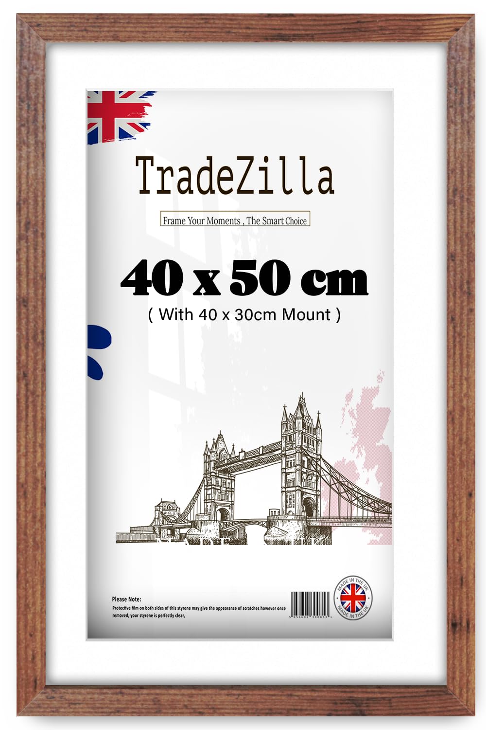 Tradezilla Rustic ® | ( 40 X 50 Cm Frame 400 X 500 Mm Mdf Wood Frames With 400 X 300 Mm White Mount 50 X 40 Cm - 16 X 20 Inch Suitable For Decorating [ ]