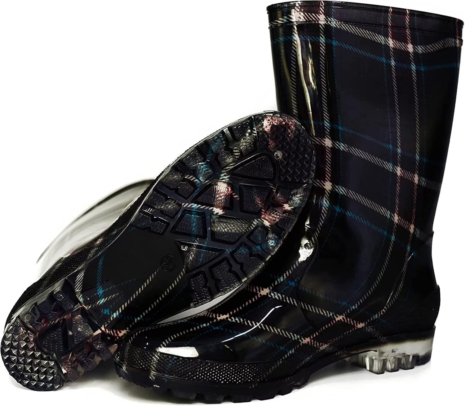 DaeRainy Rain Boots for Women, Black Waterproof Mid Calf, Non Slip Garden Shoes