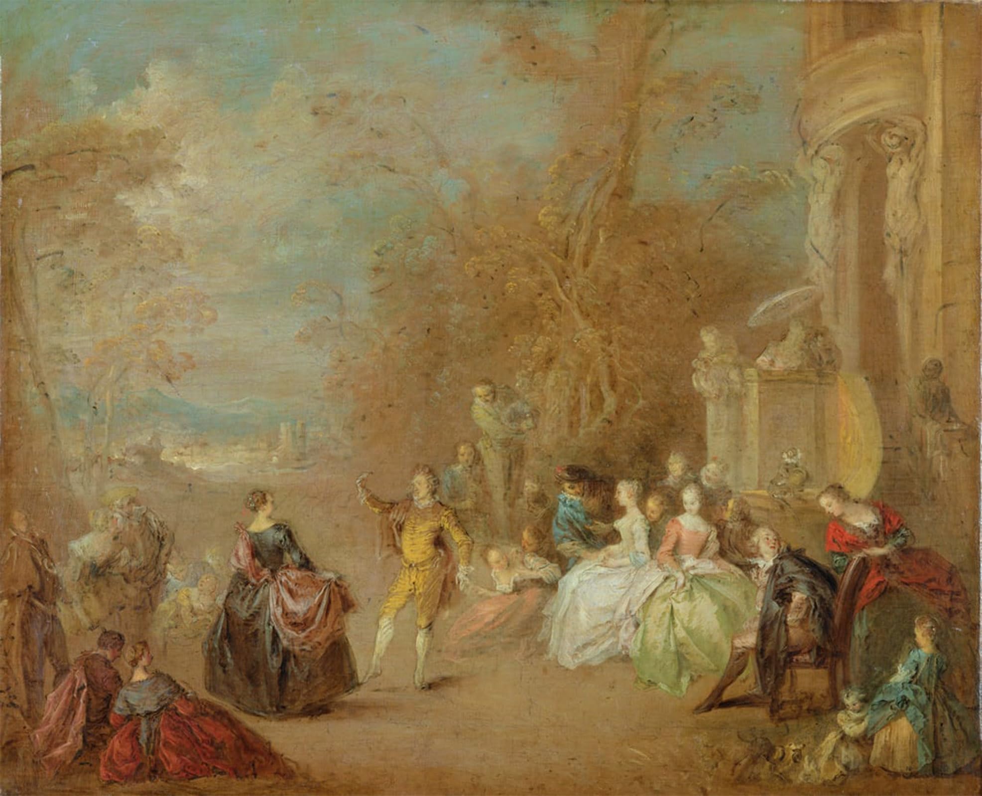POSTERIIk Famous Print Pop Art Wall Art Graffiti the Country Dance by Jean Baptiste Pater Art Prints for Home Decor 60x90cm