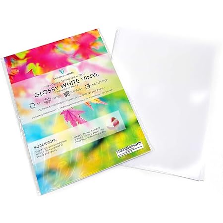 10 Sheets High Quality Waterproof A4 Vinyl (PVC) Glossy White Self Adhesive Sticker Sheets Quality Inkjet Printable