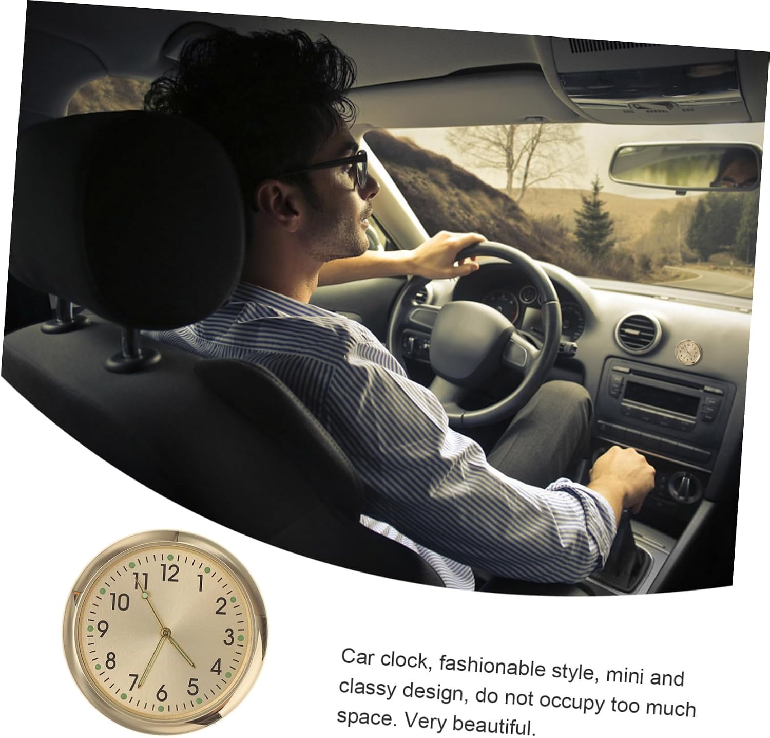 Alipis Car Mini Clock for Dashboard Compact Automotive Ornament Easy Installation Suitable for Cars Motorcycles Offices and Homes