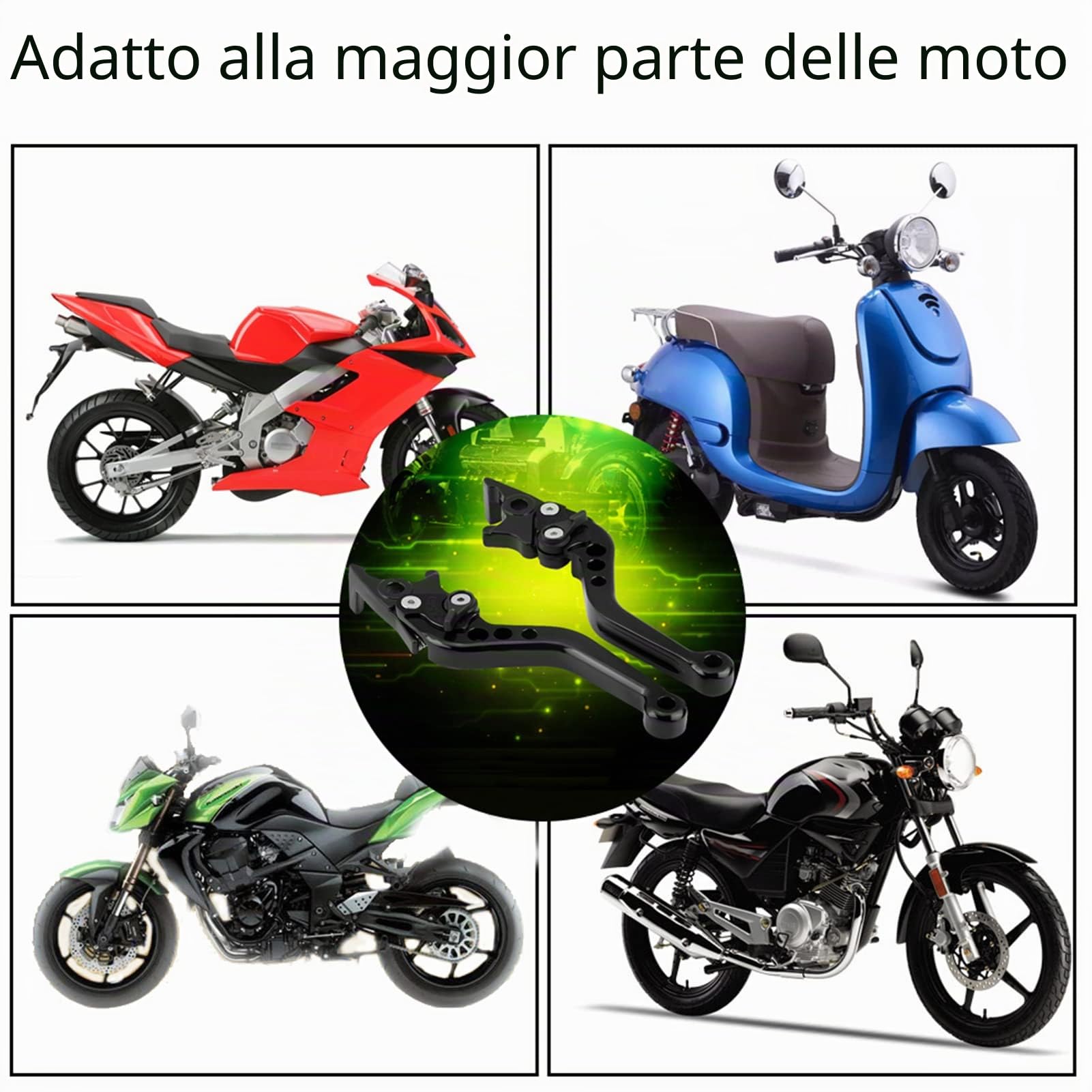 leve freno moto, 2 pezzi Leva frizione freno leva freno universale a doppio disco modificata per scooter moto da cross(Nero)