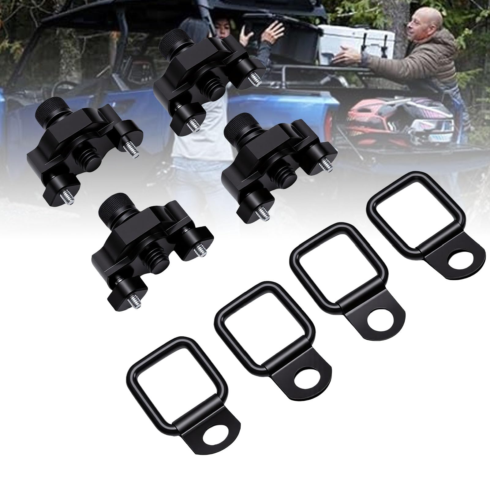 Anclajes de Amarre con Anillo en D para ATV UTV, Puntos de Seguridad Adicionales Confiables para Trabajo Al Aire Libre, Paquete de 4