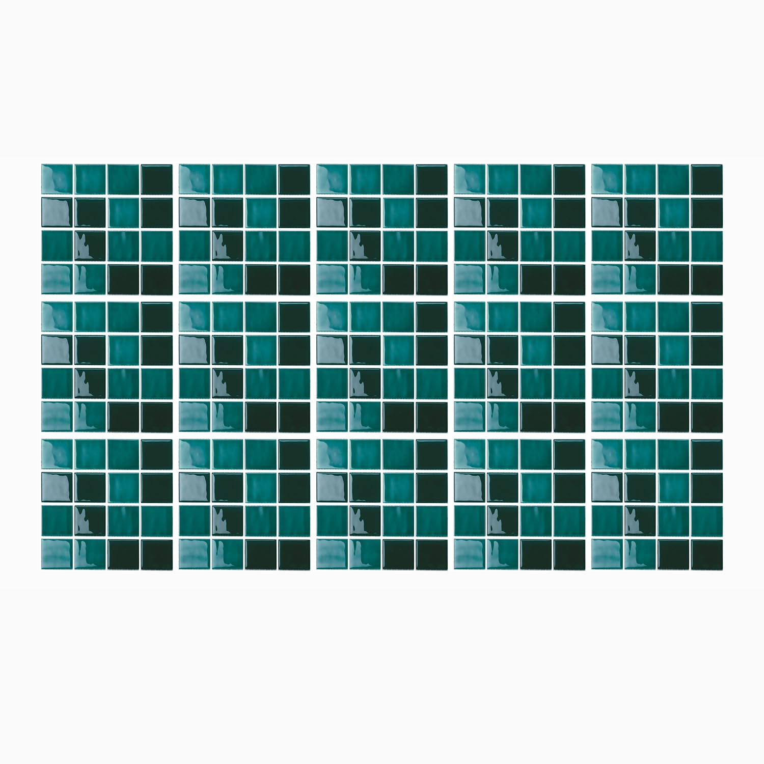Ulticool Green Mosaic Sticker Tiles, 15X15cm, 15Pcs Self-Adhesive Film, Bathroom-Kitchen Wall Backwall, Polyvinyl Chloride, Square, Meditterranean Or Tropical