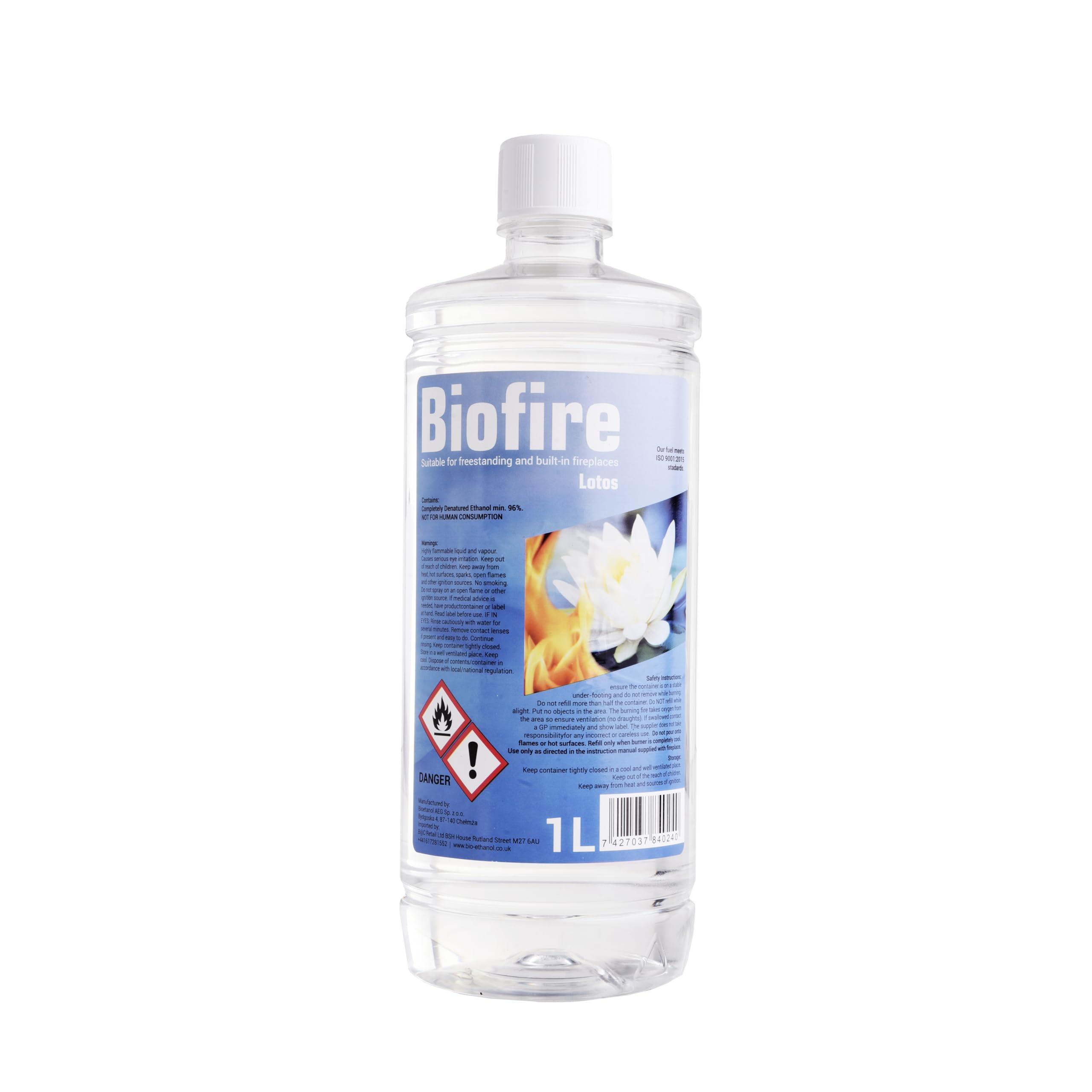 B2c Lavender Bioethanol Scented Liquid Fuel Eco Line Premium Grade Quality, Clean Burn 1L Containers (Lotos Flower, 2L)
