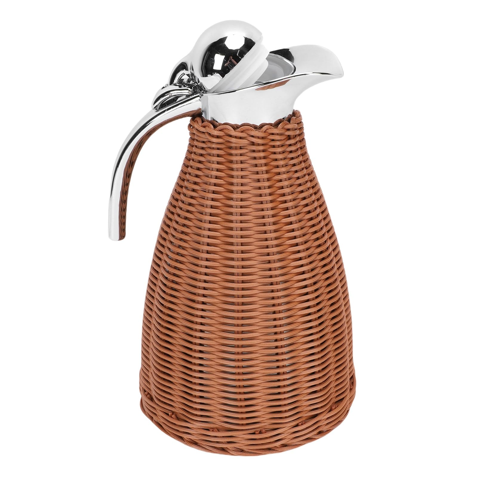 ViaGasaFamido Caraffa Termica per caffè in Acciaio Inossidabile, Caraffa per caffè Isolata con Design in Rattan Intrecciato, capacità di 1,5 Litri per Bevande Calde e Fredde a Casa o in Ufficio