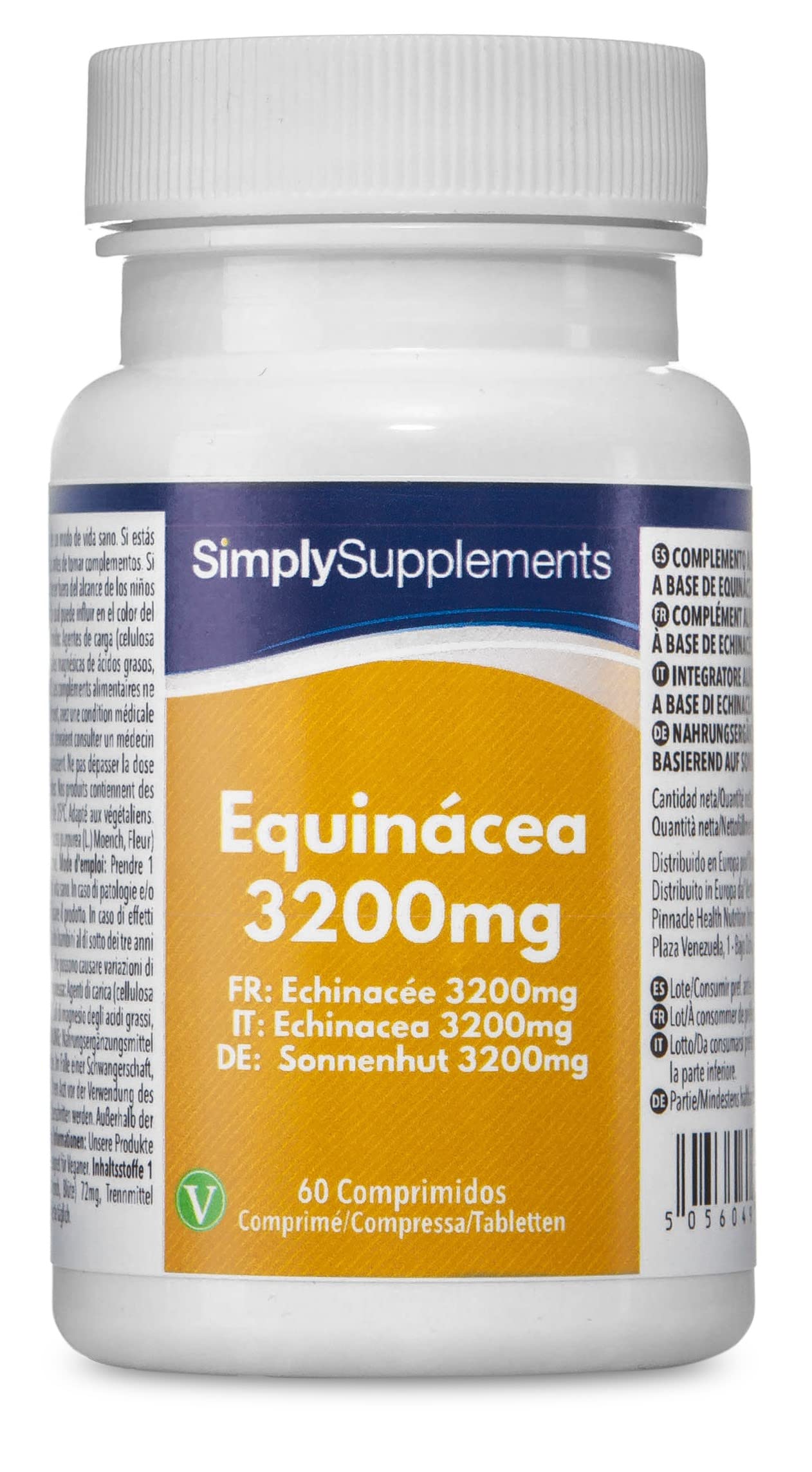 Equinacea 3200mg - ¡Bote para 4 meses! - Apta para veganos - 120 Comprimidos - SimplySupplements