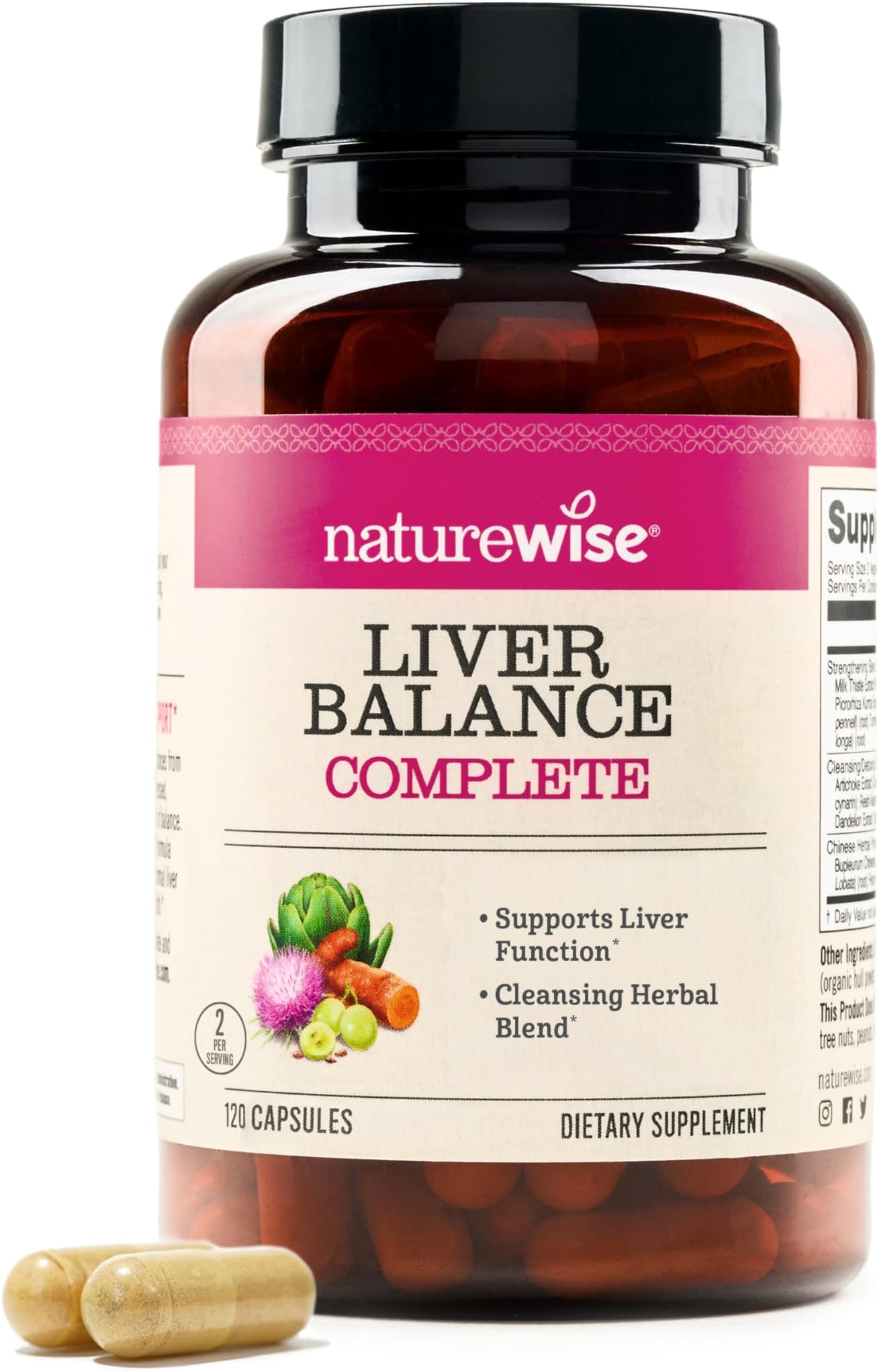 Liver Balance Detox Supplement - Triple Repair Formula with Milk Thistle, Dandelion, Turmeric, Artichoke, Reishi Mushroom & Kudzu, Vegan - 120 Capsules[60-Day Supply]