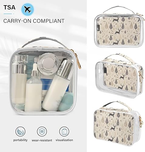 Miniatura 5 de Christmas Deer Pine Clear Toiletry Bag for Traveling,2 Pack Makeup Cosmetic Bag with Zipper,Travel Bag for Toiletries,Travel Essentials 21215122
