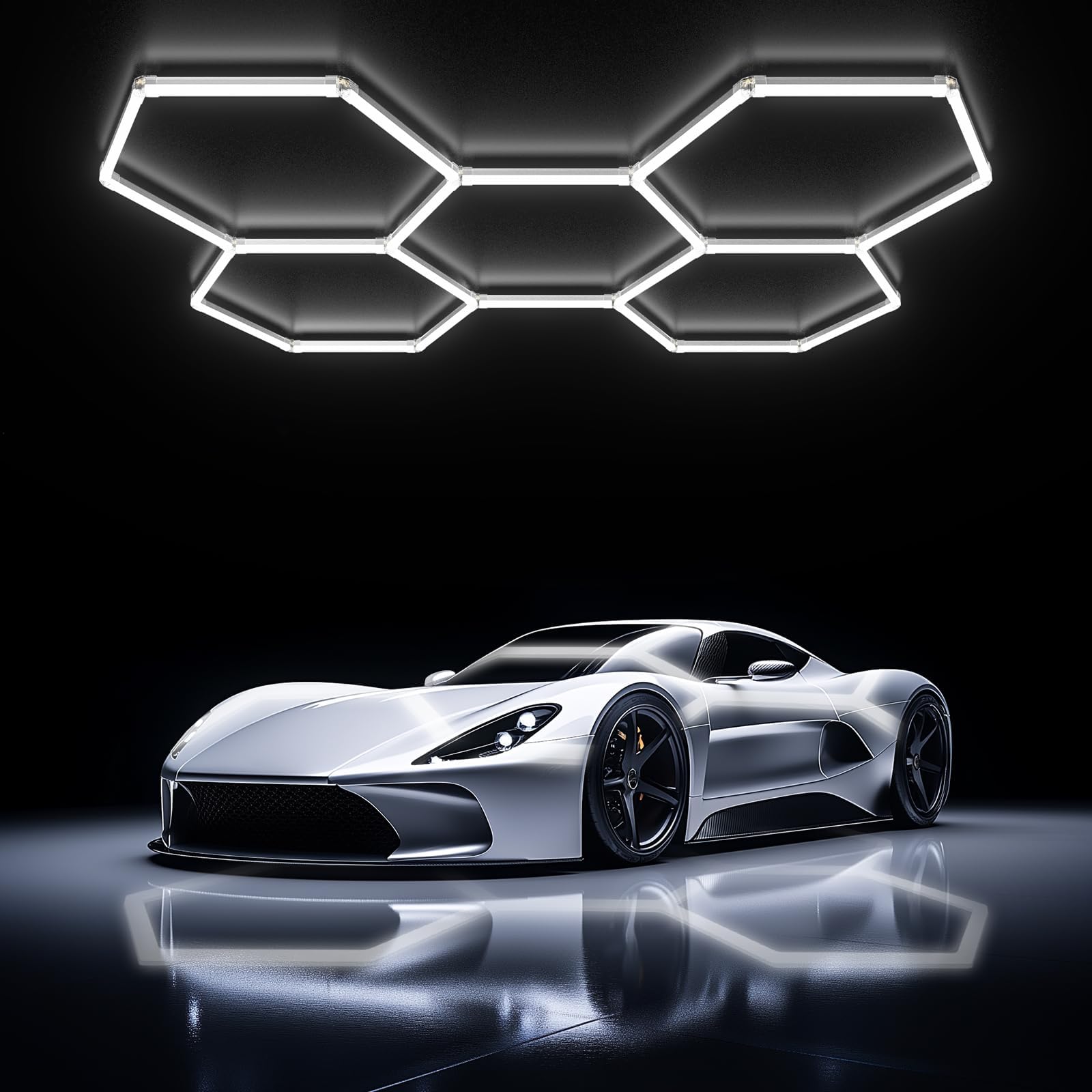 Gneng Hexagon Garage Lights, Ultra Bright LED 6500K 156W 17280LM
