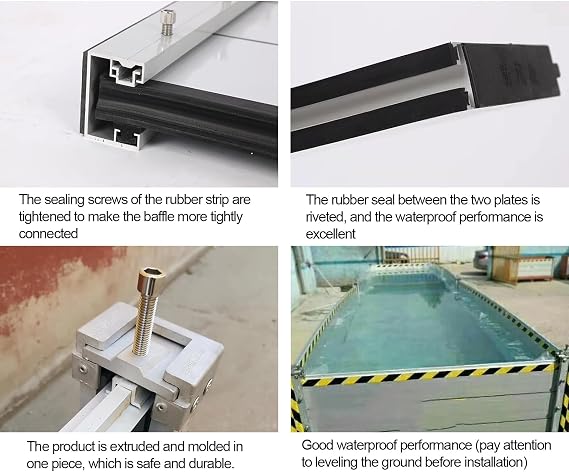 Flood Barriers for Home Reusable, Aluminum Alloy Water Retaining Plate, Weather Water Barrier Shield, Quick Dam Flood Barrier(L 4.5ft/137cm)