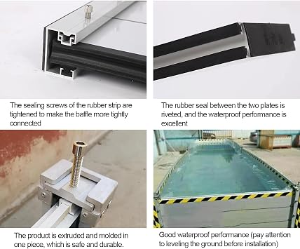 Flood Barriers for Home Reusable, Aluminum Alloy Water Retaining Plate, Weather Water Barrier Shield, Quick Dam Flood Barrier(L 4.5ft/137cm)