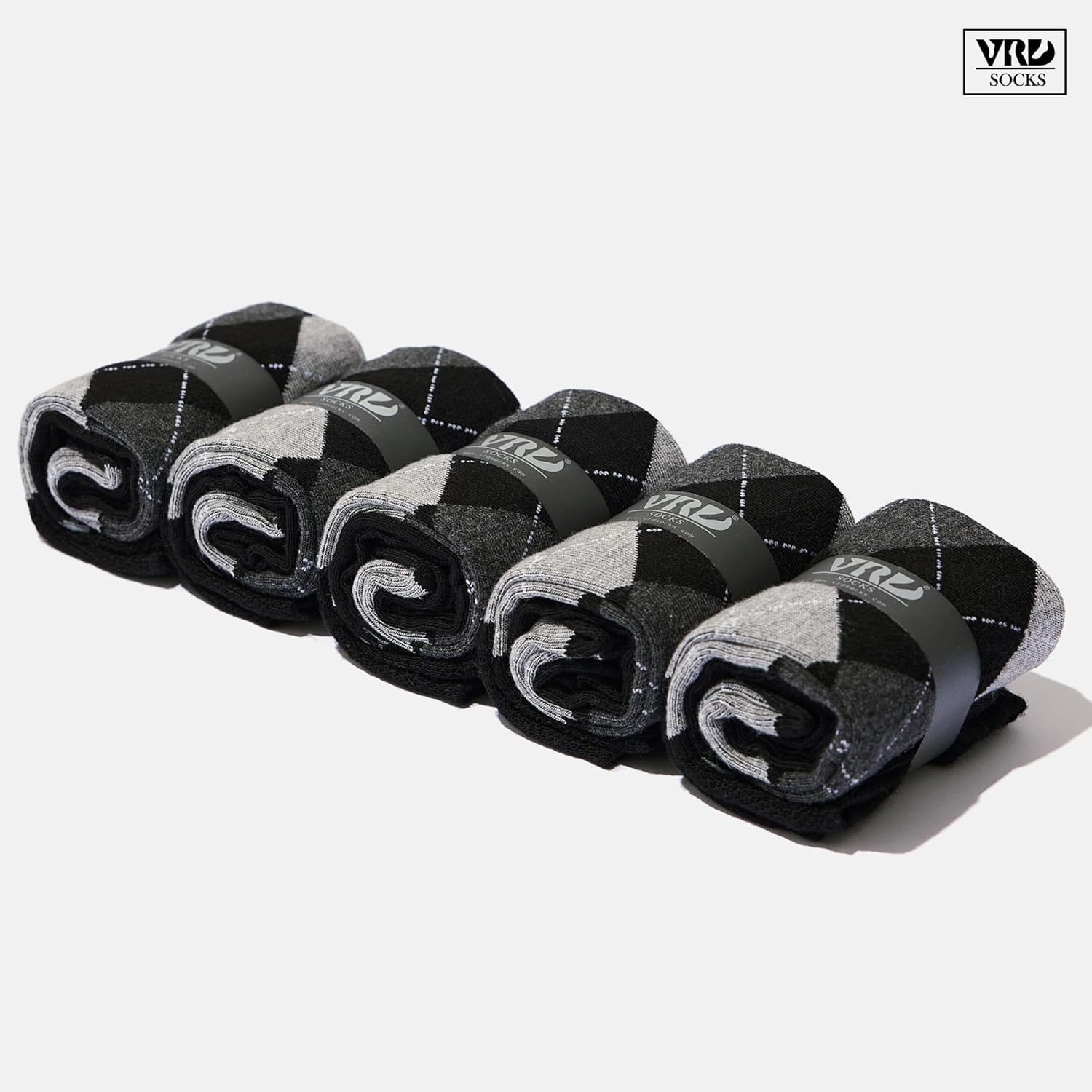 VRD Men’s Dress Socks Bamboo Rayon 5-Pack Crew Socks Fits Shoe Size 8-13 Gift Box - Image 8