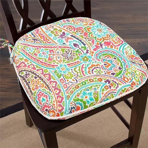 Funhome Outdoor Chair Cushions Set Of 4, Waterproof Patio Seat Cushions D16Xw17 Inch, All Weather Patio Chair Pads With Tie, Patio Cushions For Furniture Garden Home Office Decoration, Melora Paisley #TOP1